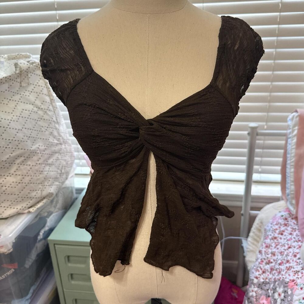 Unbranded Women's Brown and Black Blouse